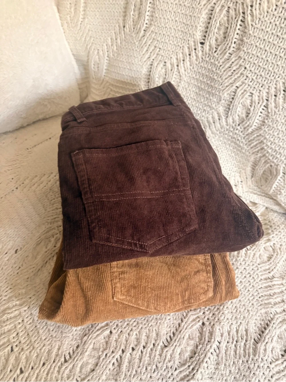 Set of 2! The Children's Place Corduroy Overalls in Camel and Chocolate